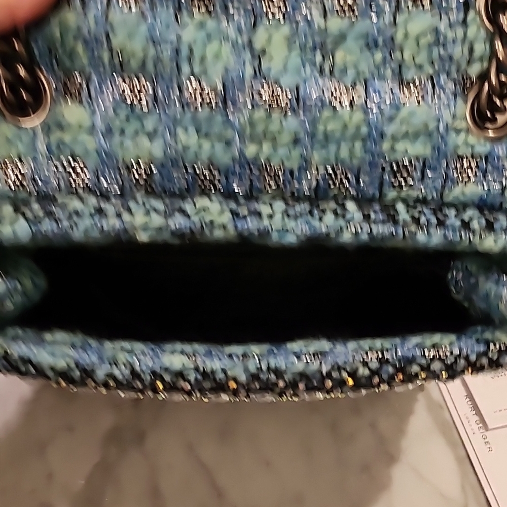 NWT Kurt Geiger London Elegant Blue/Teal Beaded Handbag - Picture 10 of 15
